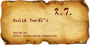 Kulik Teréz névjegykártya